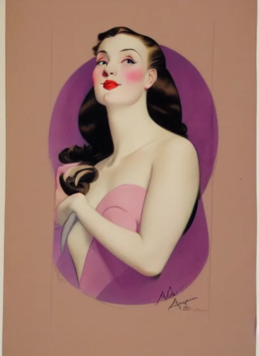 Image similar to a portrait of a pretty young lady by alberto vargas