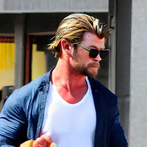 Prompt: chris hemsworth wearing a mexican sombrero, eating a burrito