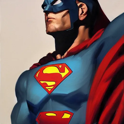 Prompt: greg manchess portrait painting of armoed superman as overwatch character, medium shot, asymmetrical, profile picture, organic painting, sunny day, matte painting, bold shapes, hard edges, street art, trending on artstation, by huang guangjian and gil elvgren and sachin teng