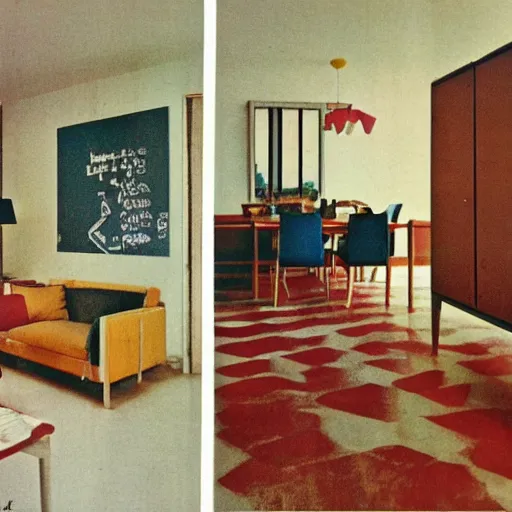 Prompt: late 70s eastern european apartment, design magazine photo