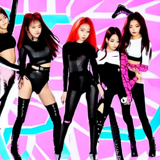 Image similar to blackpink as Spiderwoman