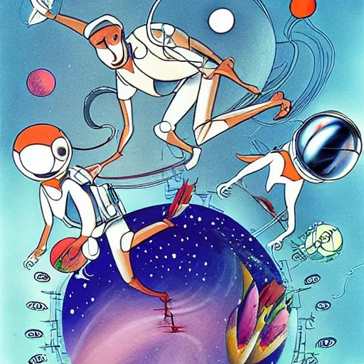 Prompt: The Mystery of the Third Planet animation film traditional drawn animation by Natalya Orlova Goreva Roman Kachanov