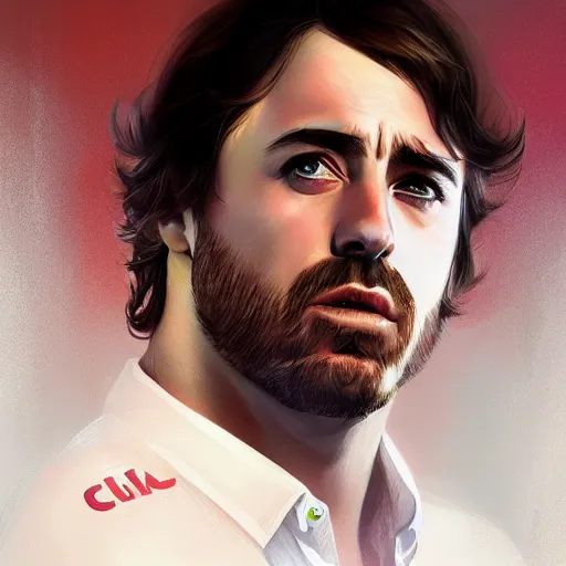Prompt: fernando alonso by charlie bowater