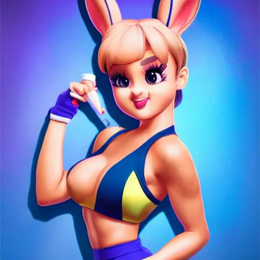 Image similar to ariana grande cosplaying as lola bunny, by artgerm, deviantart