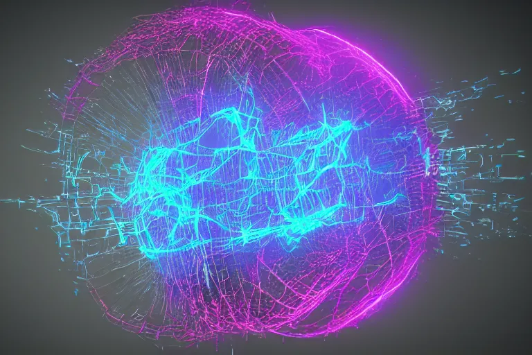 Image similar to x - particles, octane render, cinema 4 d