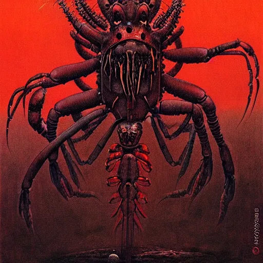 Image similar to lobster demon by beksinski