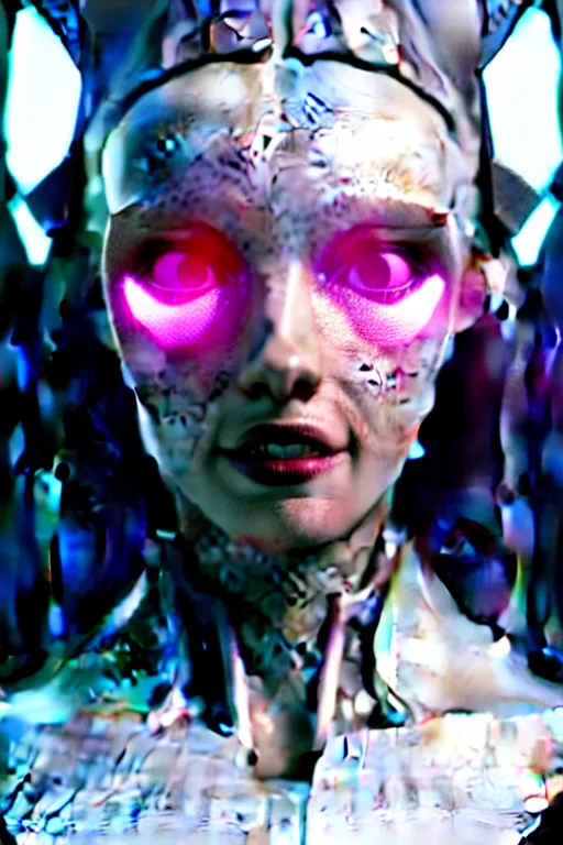 Image similar to ultra detailed, closeup photo of female android, cyborg, humanoid, gothic, ethereal, flowerpunk, scifi, fantasy, cyberpunk, octane render, megalopolis, unreal engine, asymmetrical!!!, photorealistic concept art, triadic color, art by artgerm and wlop and giger and greg rutkowski and alphonse mucha, 8 k