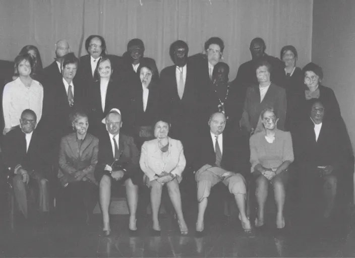 Image similar to Photo of the O5 Council, black and white photograph, archived files, award winning photography, 4KHD