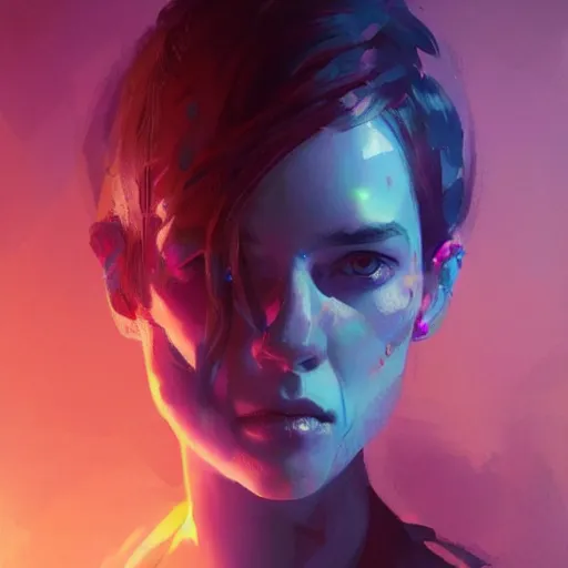 Image similar to portrait of a beautiful alyx vance, volume lighting, concept art, by greg rutkowski!!, colorful, xray melting colors!!