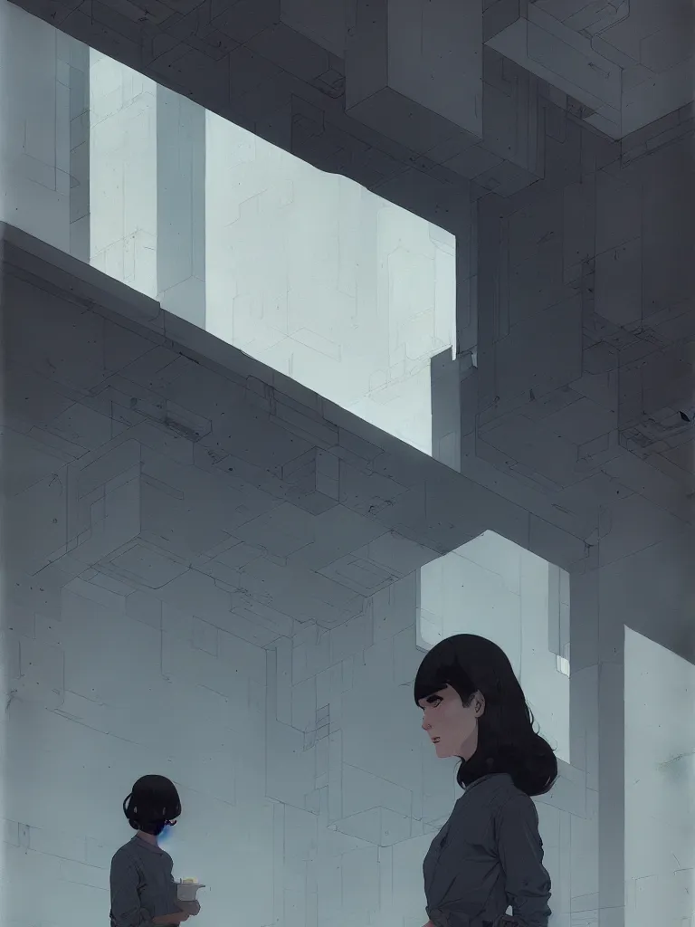 Prompt: by moebius and atey ghailan | brutalist portrait |