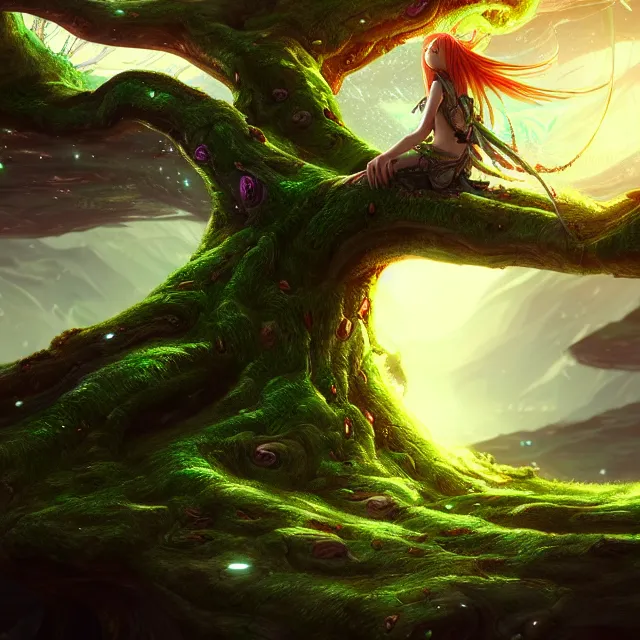 Prompt: epic professional digital art of Yggdrasil , best on artstation, breathtaking, epic, stunning, gorgeous, much detail, much wow, cgsociety, wlop, pixiv, behance, deviantart, masterpiece, UHD, 8K