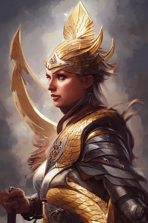 Image similar to amazon valkyrie athena, d & d, fantasy, portrait, highly detailed, headshot, digital painting, trending on artstation, concept art, sharp focus, illustration, art by artgerm and greg rutkowski and magali villeneuve