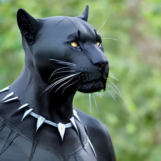 Prompt: a black panther with wings made of lightnings