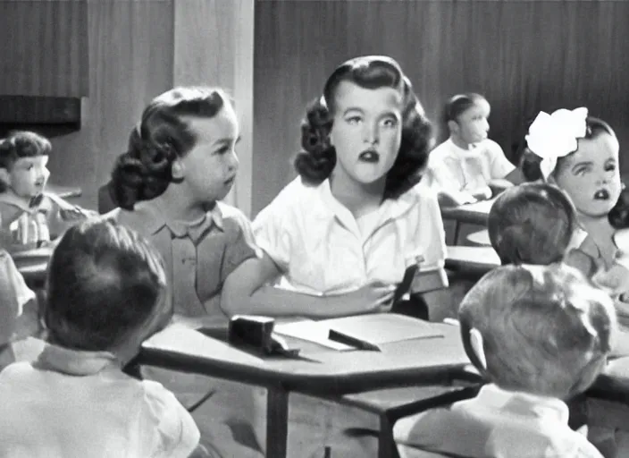 Image similar to a still from a 1950s educational film