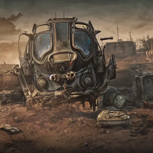 Image similar to fallout 4 wasteland, mad max fury road style painting