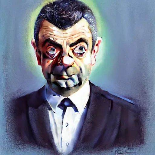 Image similar to hyperrealistic mixed media high resolution painting of (Rowan Atkinson) disguised as !!Batman!!, stunning 3d render inspired art by Jamie Salmon and István Sándorfi and Greg Rutkowski, perfect facial symmetry, dim volumetric lighting, 8k octane beautifully detailed render, full body shot, post-processing, extremely hyper-detailed, intricate, epic composition, highly detailed attributes, highly detailed atmosphere, cinematic lighting, masterpiece, trending on artstation, very very detailed, masterpiece, stunning, flawless completion, lifelike texture, perfection,