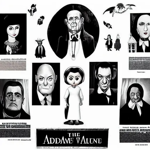 Prompt: The addams family in the white house