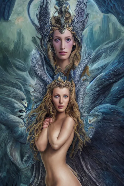 Prompt: A fantasy book style portrait painting of a hybrid, Blake Lively, Anya_Taylor-Joy, Cory Chase, as a Mystical Valkyrie, Anubis-Reptilian, Atlantean Warrior, François Boucher, Oil Painting, Crisp clear resolution, unreal 5, DAZ, hyperrealistic, octane render, Regal, Refined, Detailed Digital Art, RPG portrait, William-Adolphe Bouguereau, Michael Cheval, Walt Disney (1937), Steampunk, hyperdetailed, artstation, cgsociety, Volumetric Golden dappled dynamic lighting, Highly Detailed, Cinematic Lighting, Unreal Engine, 8k, HD