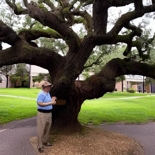 Image similar to an oak tree growing out of a person in a nursing home