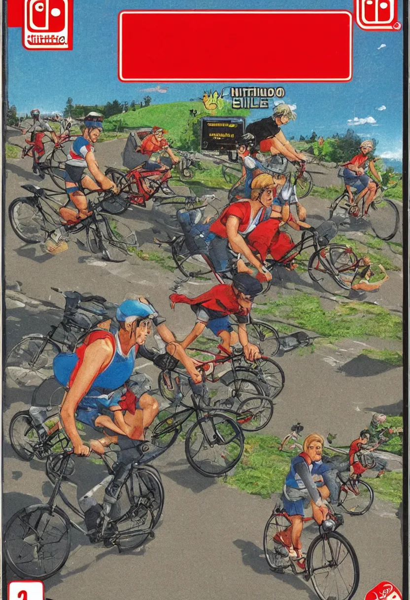 Image similar to Nintendo NES box art for a game about riding bicycles