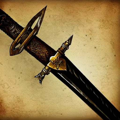 Image similar to warrior sword blade, war theme sword blade, fantasy sword of warrior, armored sword blade, fiery coloring, epic fantasy style art, fantasy epic digital art, epic fantasy weapon art