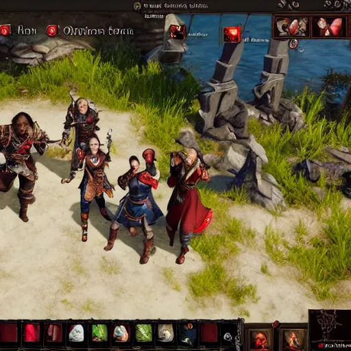 Image similar to 4 adventurers taking group photo divinity original sin 2