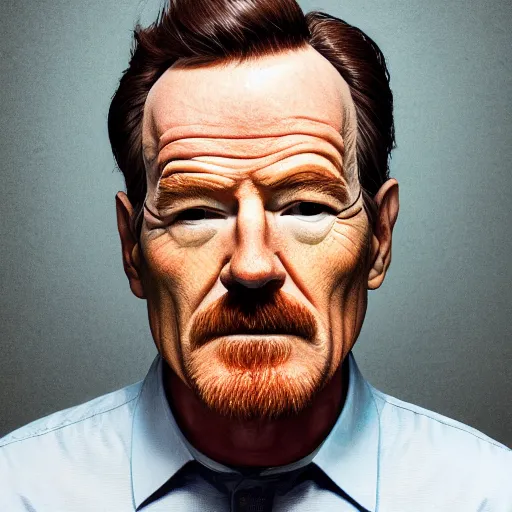 Prompt: Mugshot Portrait of Bryan Cranston dressed as Hal Wilkerson, real life, hyperrealistic, ultra realistic, realistic, highly detailed, epic, HD quality, 8k resolution, body and headshot, film still, front facing, front view, headshot and bodyshot, detailed face, very detailed face