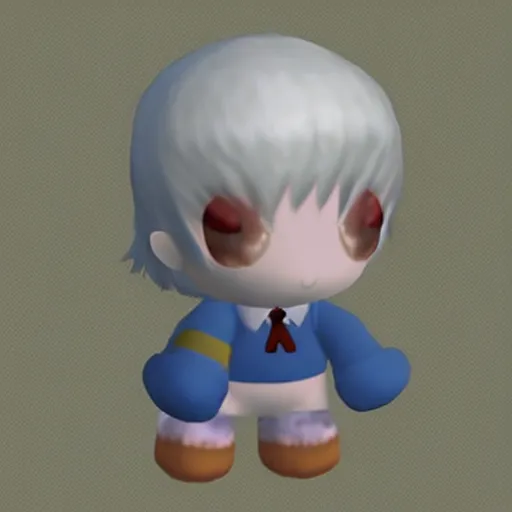 Prompt: very cute fumo plush of a boy rendered on a playstation psx from 1 9 9 4, low res, nearest neighbor filtering, aliasing