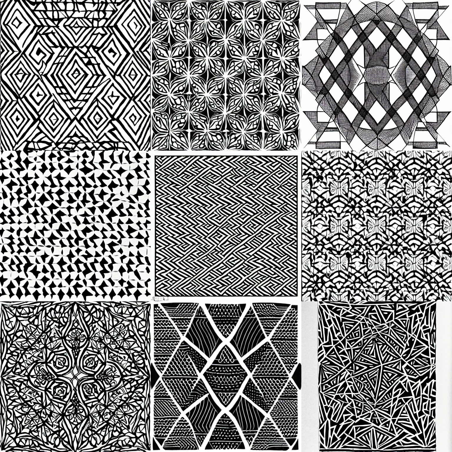 A Set Of Complex Monochrome Geometric Patterns. Seamless Backgrounds To  Help Design Inspiration. Abstract Drawings Of Repeated Square Elements.  Royalty Free SVG, Cliparts, Vectors, and Stock Illustration. Image  103677221.