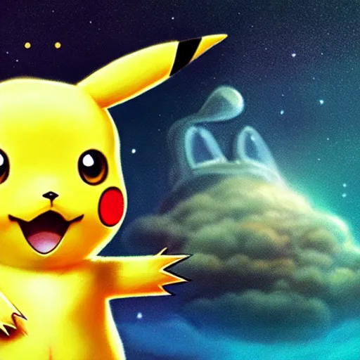 Prompt: a very real looking pikachu, it has yellow hair and a beautiful unconventional face, deep space in the background, elegant, highly detailed, digital painting, artstation, realism, concept art, pop, smooth, mythological, sharp focus, qualia, illustration, art by mark ryden 3 d 8 k ultra detailed