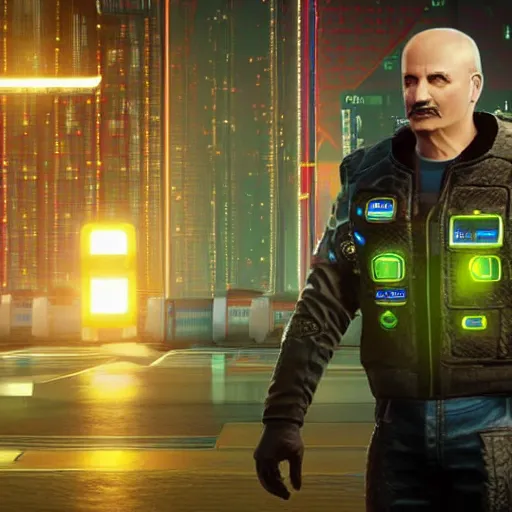 Prompt: Alexander Lukashenko in Cyberpunk 2077