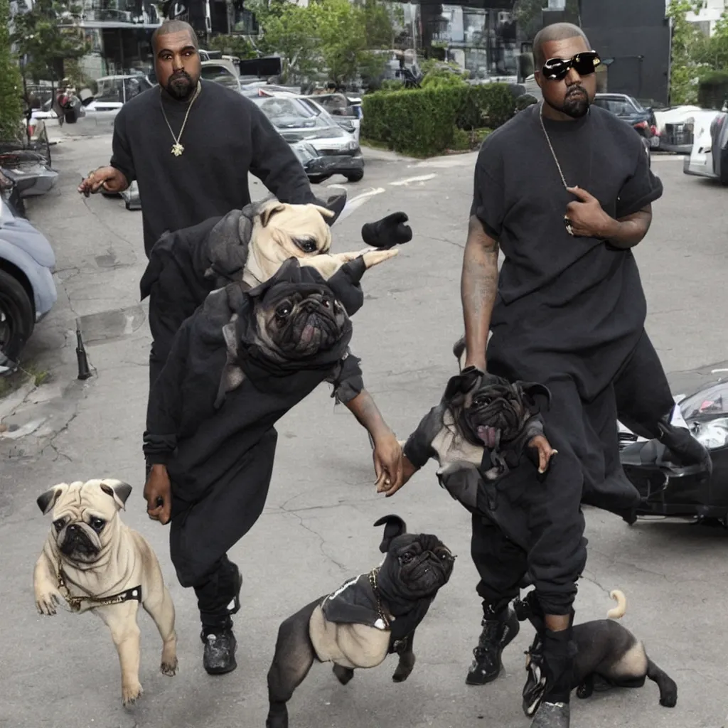 Image similar to kanye west and a pug