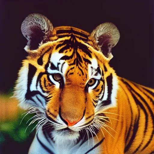 Prompt: photo tiger snorting cocain, cinestill, 800t, 35mm, full-HD