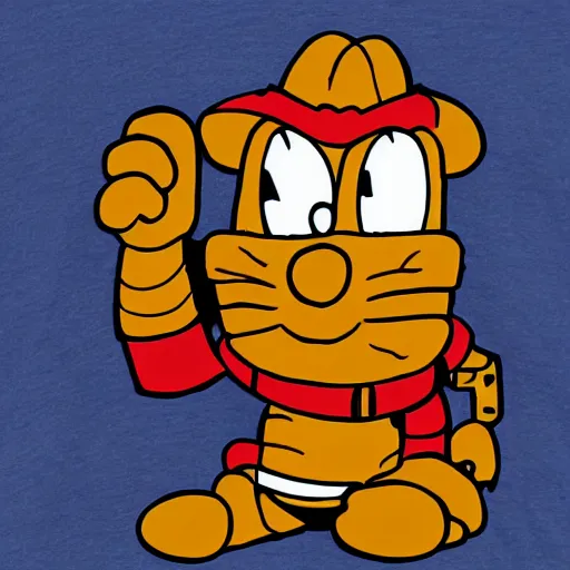 Prompt: garfield on armor knight