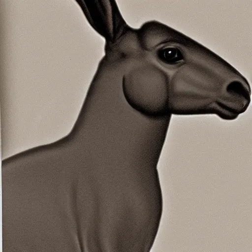 Prompt: a horse with a rabbit head, real photograph, mutant animal