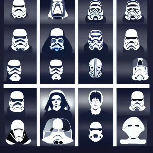 face icon vector minimalist star wars 1 9 7 7 tomine, | Stable Diffusion |  OpenArt