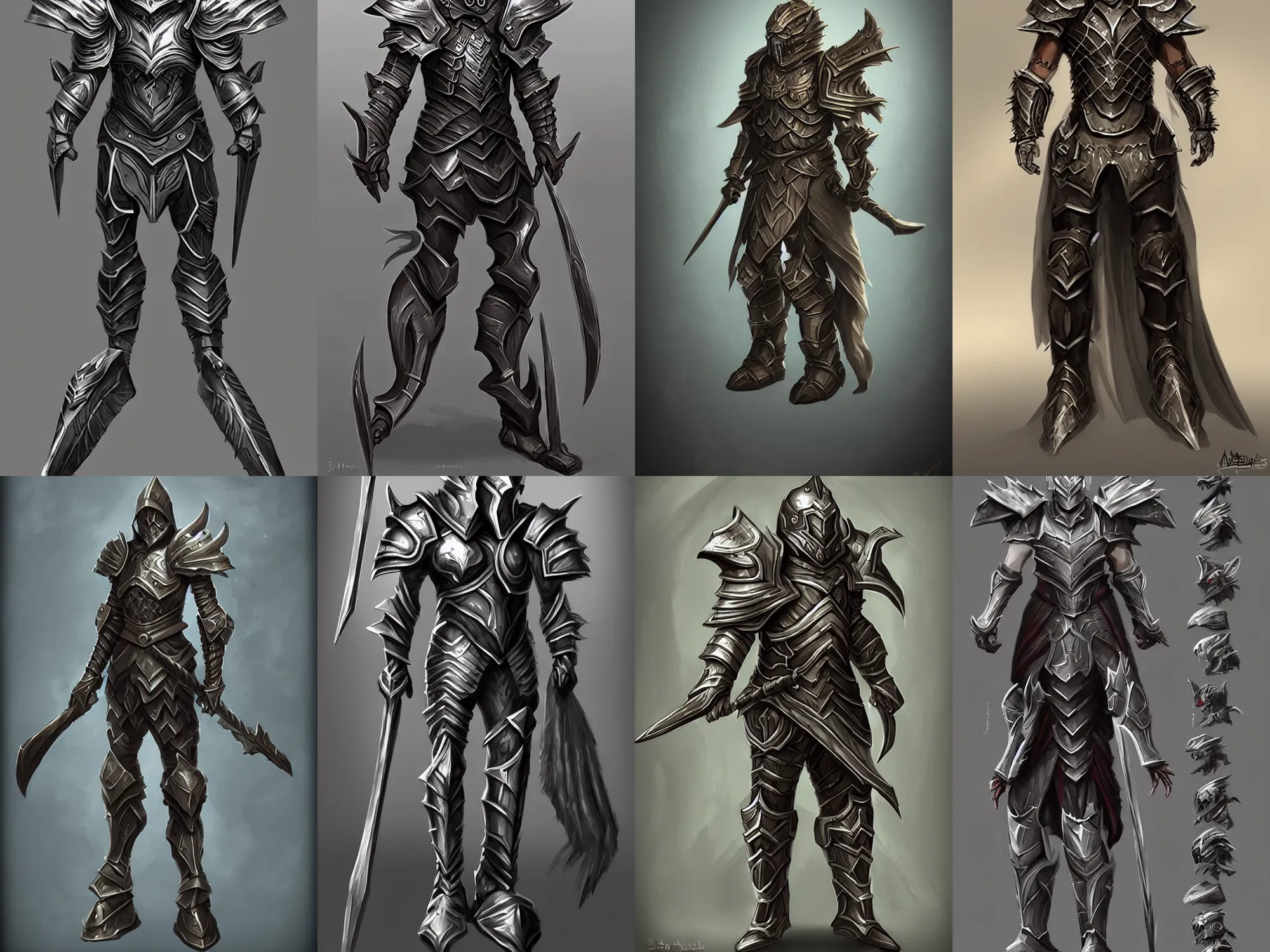 Prompt: creative armor, character concept, fantasy concept art