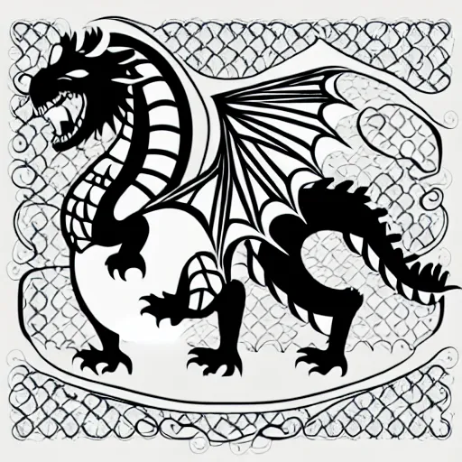 Image similar to vector art of welsh dragon and panda mixed, intercrossed, chimera, adobe illustrator