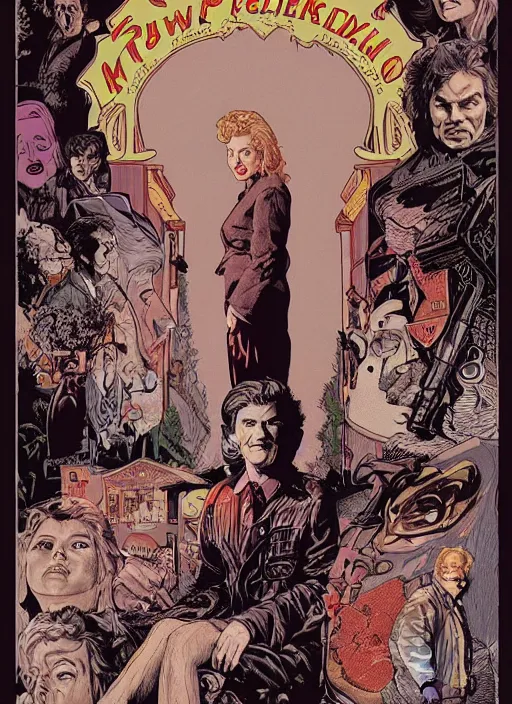 Image similar to twin peaks movie poster art by michael kaluta