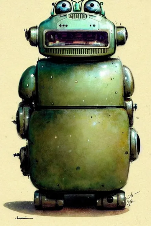 Image similar to ( ( ( ( ( 1 9 5 0 s retro future android robot fat robot frog wagon. muted colors., ) ) ) ) ) by jean - baptiste monge,!!!!!!!!!!!!!!!!!!!!!!!!!