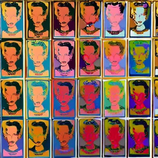 Prompt: andy warhol as room full of nut, hyperrealistic, no duplicate content, justify content center