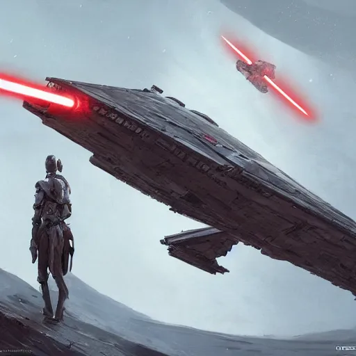 Image similar to starwars, highly detailed, illustration, fantasy art, in the style of greg rutkowski, cinematic shot, epic, fantasy, intricate, hyper detailed, artstation, concept art, smooth, sharp focus, ray tracing