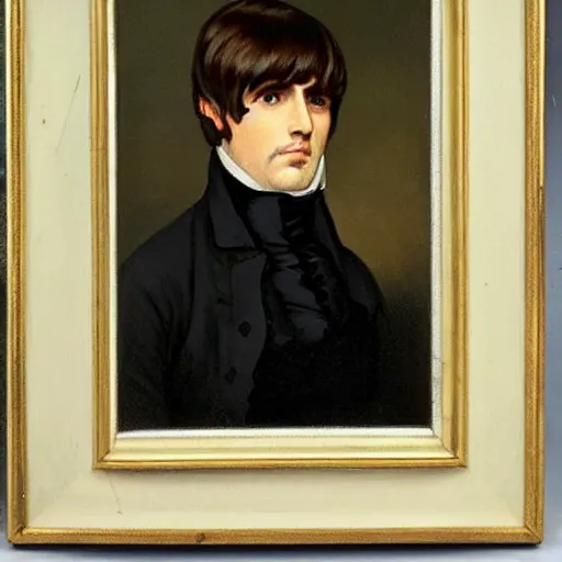 Image similar to regency era painting of a beatle ringo clean shaven