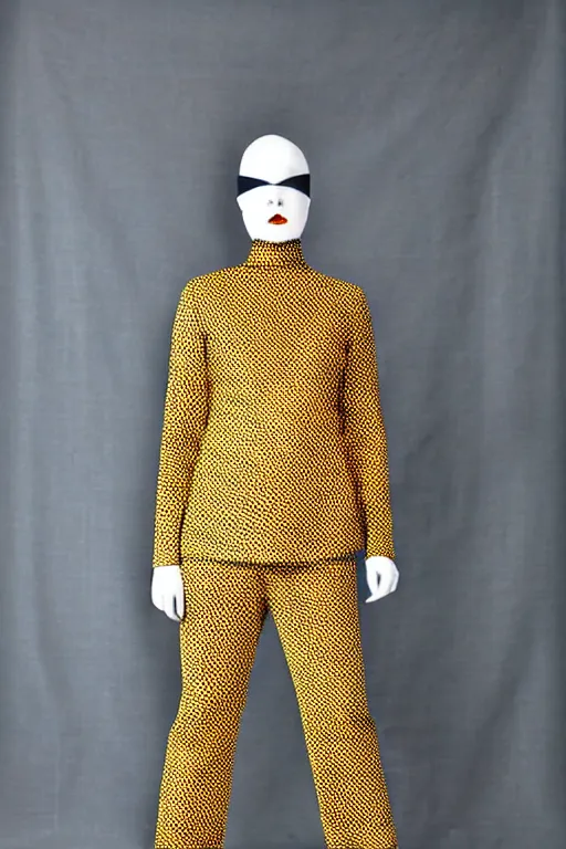Image similar to psychedelic fashion business suit minimalist 1 9 2 0 s dadaist screenprint pattern textile business suit uniform fashion shoot
