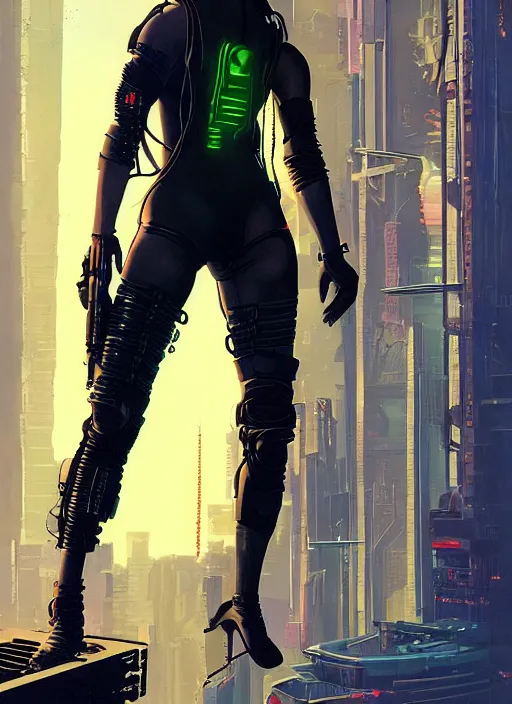 Image similar to cyberpunk mercenary in tactical harness and jumpsuit. portrait by stonehouse and mœbius and will eisner and gil elvgren and pixar. realistic proportions. dystopian. cyberpunk 2 0 7 7, apex, blade runner 2 0 4 9 concept art. cel shading. attractive face. thick lines.