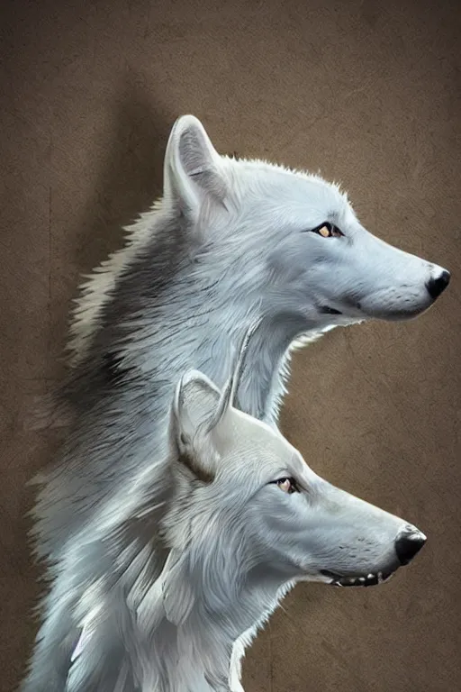 Image similar to a white wolf 3D screen lock art.