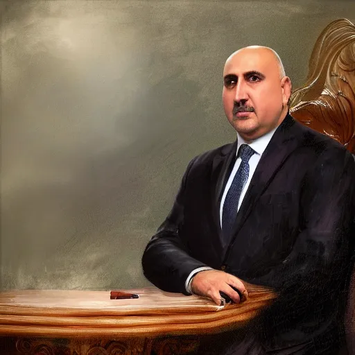 Image similar to боико борисов matte portrait painting of bulgarian prime minister boyko borissov