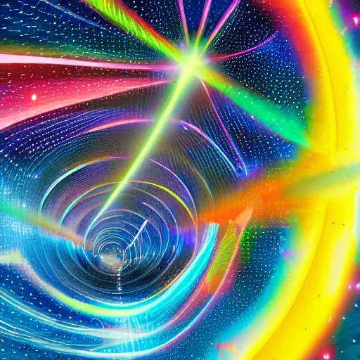 Image similar to traveling through stardust hyperspace. full color