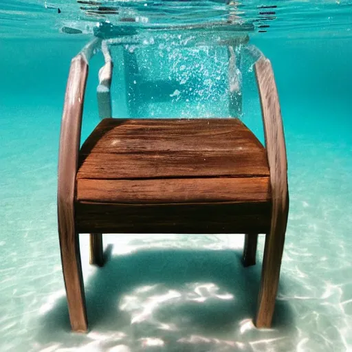 Image similar to a Chair underwater inside a Pool