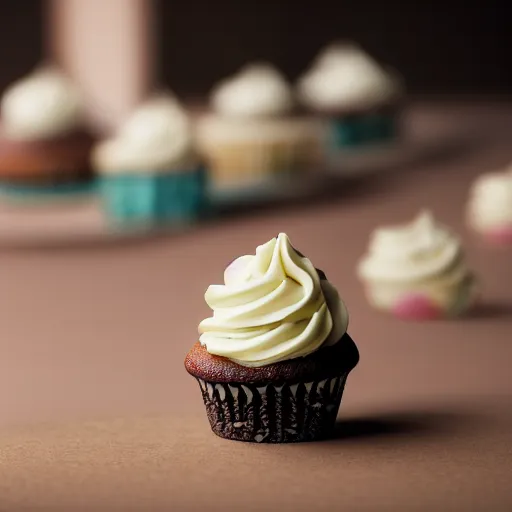 Image similar to the most delectable cupcake ever made. luscious cupcake dripping icing. food photography. 4 k. depth of field. octane render. hyper realistic